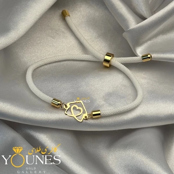 دستبند خانه و قلبی طلا لیزری